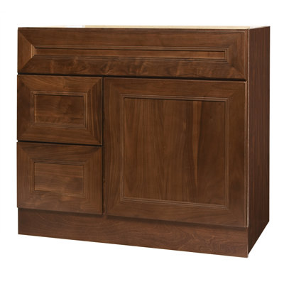 Coastal Collection San Remo Series 36" x 21" Black Walnut Bathroom Vanity in Chestnut Finish