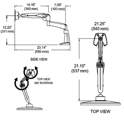 Peerless Desktop Articulating Arm for 10"-22" LCD Screens