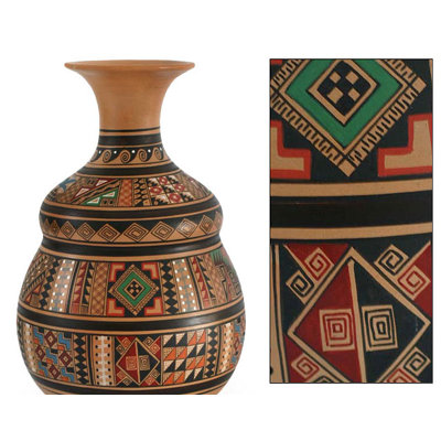 Novica Earthen Wisdom Cuzco Vase