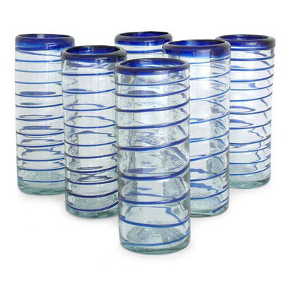 Cobalt Spiral Highball Glass (Set of 6)