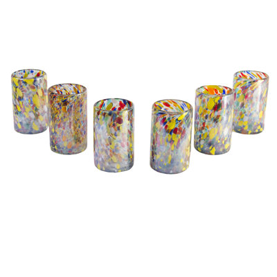 Javier and Efren Artisan Teerasak Chaiwong Artisan Blown Carnival Glass Tumbler (Set of 6)
