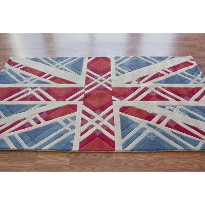 nuLOOM Modella England Flag Blue Novelty Rug