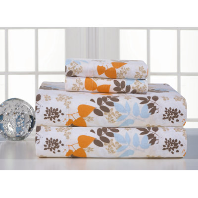 Heavy Weight Printed Flannel Sheet Set in Winter Breeze