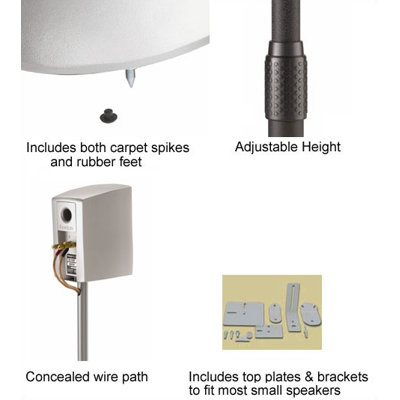 Sanus Satellite Adjustable Speaker Stand (Set of 2)