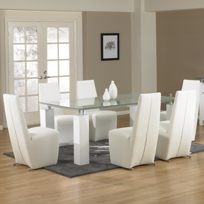 Star International Tiffany Dining Table with Crackle Glass