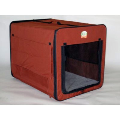 Go Pet Club Soft-Sided Dog Crate with Mat in Brown