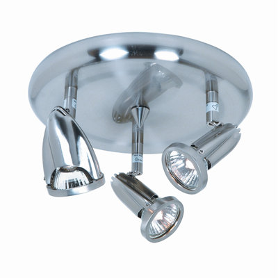 Rocket Three Light Round Canopy Track in Brushed Nickel