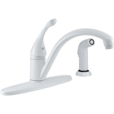 Delta Collins Single Handle Centerset Arched Kitchen Faucet with Spray