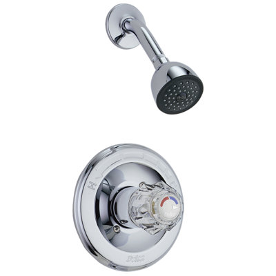 Delta Classic Pressure Balanced Knob Handle Shower Head and Trim in Chrome