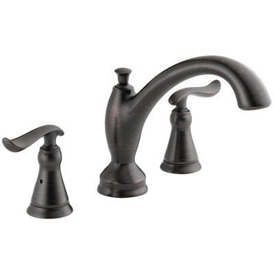 Delta Linden Double Handle Deck Mount Roman Tub Faucet
