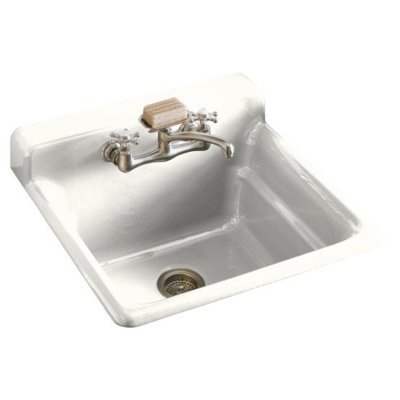 Kohler Bathroom Sink Faucets on Kohler Bayview Two Hole Faucet Self Rimming Utility Sink   Wayfair