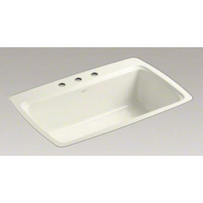 Kohler Cape Dory Tile-in Single-Bowl Kitchen Sink with 3 Faucet Holes