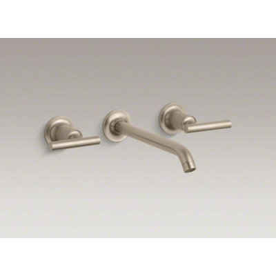 Kohler Purist Wall Mounted Bathroom Faucet with Double Lever Handles