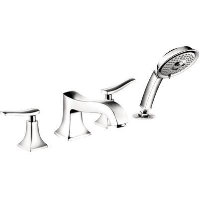 Hansgrohe Bathroom Faucets on Hansgrohe Metris C Double Handle Diverter Roman Tub Faucet With Hand