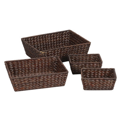 Banana Leaf Large Bowl in Rich Burnished Brown (Set of 4)