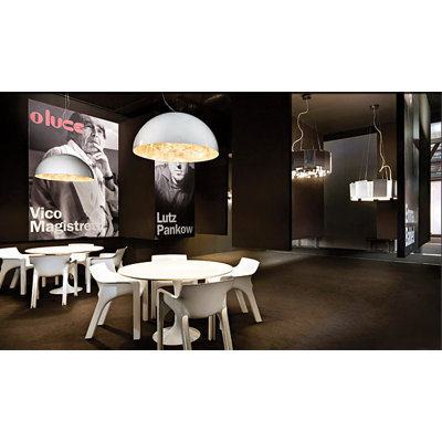 Oluce Sonora Suspension Lamp in Gold