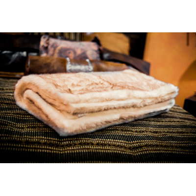 Posh Pelts Arctic Fox Faux Fur Throw Blanket with Short Pile Faux Fur Lining Snowy White