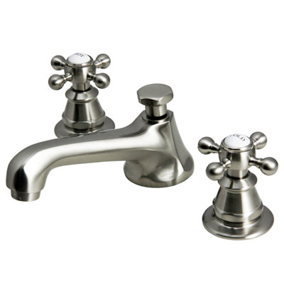 Water Creation London Widespread Bathroom Faucet with Double Cross Handles