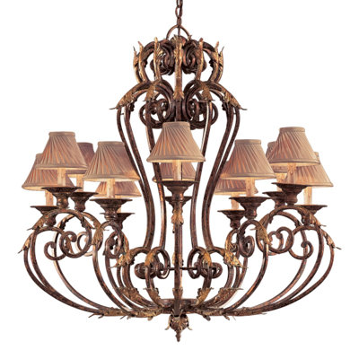 Metropolitan by Minka Zaragoza Twelve Light Chandelier in Golden Bronze with Optional Shades