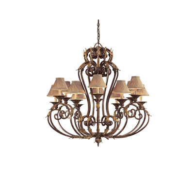 Metropolitan by Minka Zaragoza Twelve Light Chandelier in Golden Bronze with Optional Shades