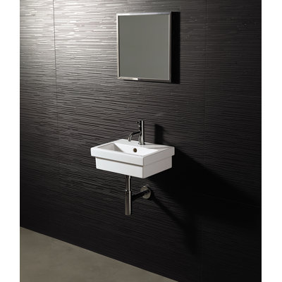 Bissonnet Area Boutique Logic 40 Ceramic Bathroom Sink in White