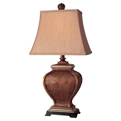Casual Accent Table Lamp in Antique Bronze with Silver