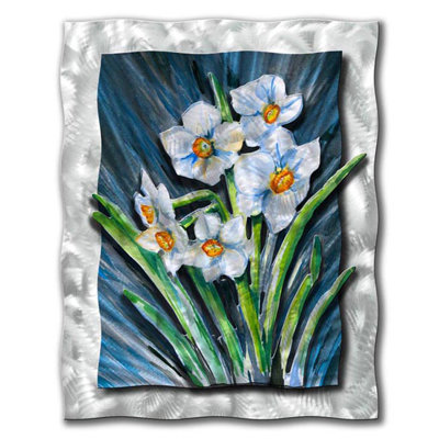 All My Walls White Daffodils Contemporary Wall Art - 39" x 31"
