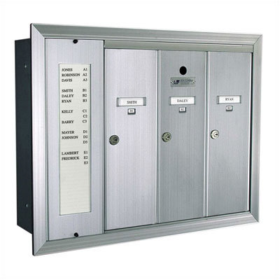 Florence Mailboxes 1255  Vertical Mailbox Unit With Directory and Semi - Recessed Collar
