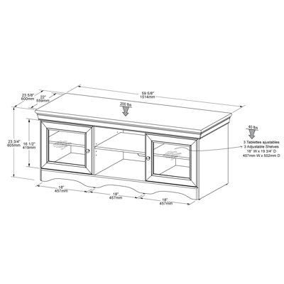 Tech-Craft Veneto Series 60" TV Stand