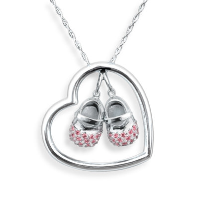 Heart-n-Sole Boutique Necklace in Sterling Silver and Pink CZ