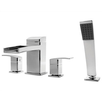 Price Pfister Kenzo 4-Hole Roman Tub Trim with Handheld Shower and Valve Kit