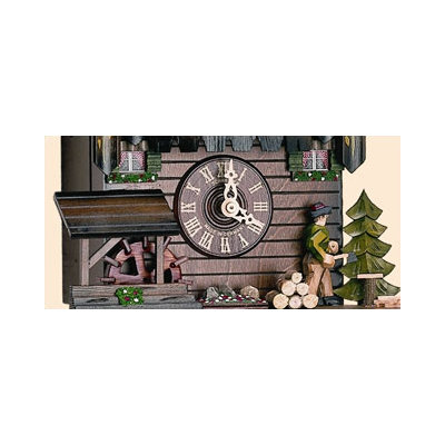 Schneider 12" Chalet Cuckoo Clock with Wood Chopper and Children