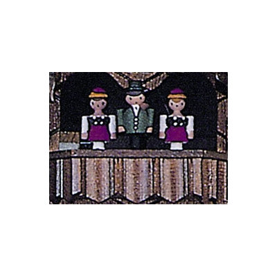 Schneider 13" Cuckoo Clock with Hand-Painted Flowers and Dancing Figurines