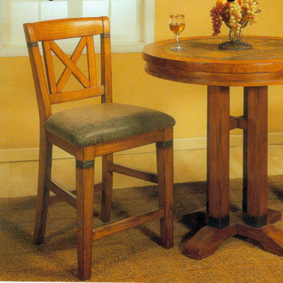 Alpine Furniture Santa Fe 3 Piece Bar Table Set in Caramel Oak