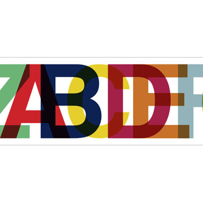 4 Walls Typeset Letters Mural Style Border