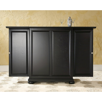 Crosley Alexandria Expandable Bar Cabinet in Black