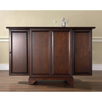 Crosley LaFayette Expandable Bar Cabinet in Vintage Mahogany