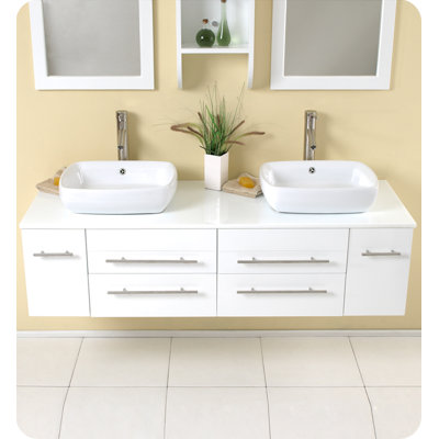 Fresca Bellezza Modern Double Vessel Sink Bathroom Vanity