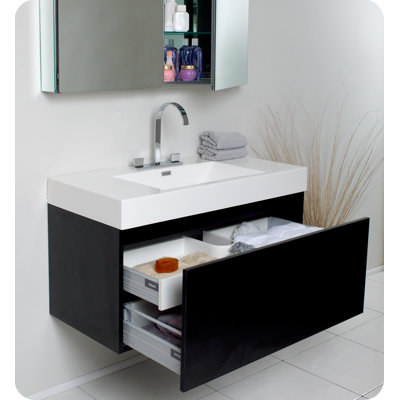 Fresca Mezzo Modern Bathroom Vanity with Medicine Cabinet
