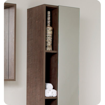 Fresca Fresca Potenza Gray Oak Modern Bathroom Vanity with Mirror and Pop Open Drawer