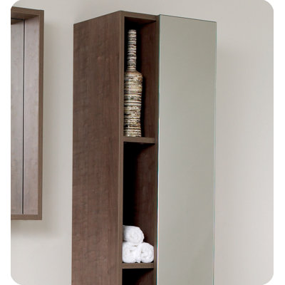 Fresca Fresca Potenza Gray Oak Modern Bathroom Vanity with Mirror and Pop Open Drawer