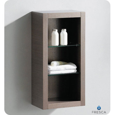 Fresca Bathroom Linen Side Cabinet with 2 Glass Shelves