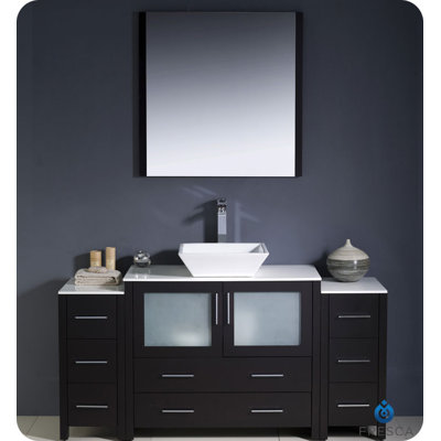 Fresca Torino 60" Modern Bathroom Vanity with 2 Side Cabinets and Vessel Sink
