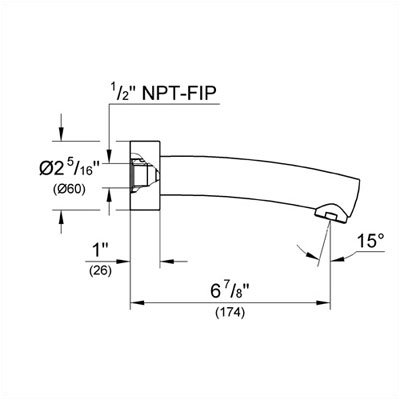 Grohe Tenso Wall Mount Tub Spout Trim