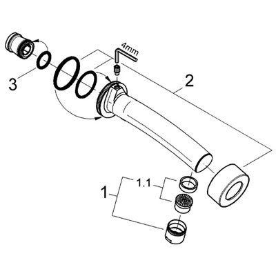Grohe Tenso Wall Mount Tub Spout Trim