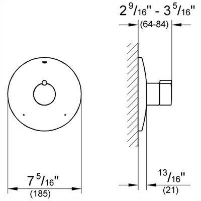 Grohe Tenso Pressure Balance Valve Trim