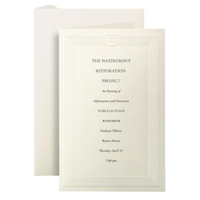 First-Base Embossed Invitation Cards, Ivory