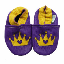 Augusta BabyLittle Princess Crown Soft Sole Leather Baby Shoes-image
