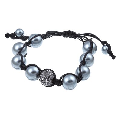 Zirconmania Beaded Macrame Diamond Crystal Bracelet