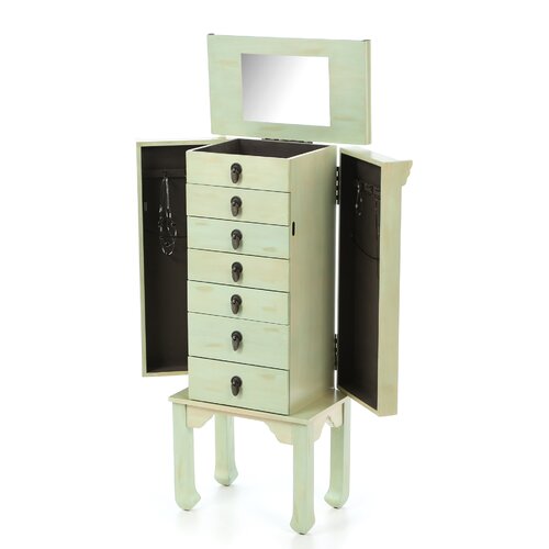 Wildon Home ® Ningbo Way Six Drawer Jewelry Armoire in Distressed